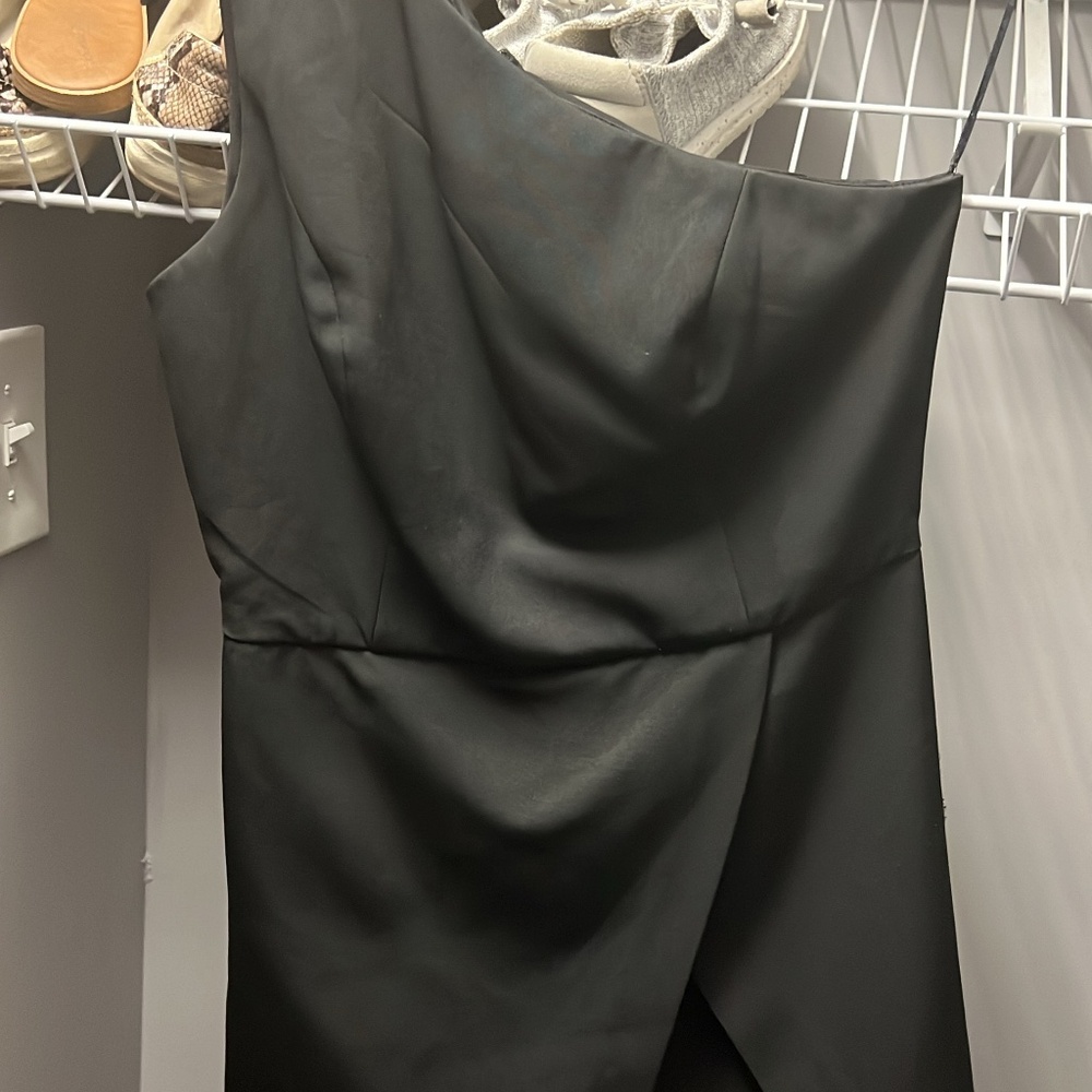 One shoulder formal romper
